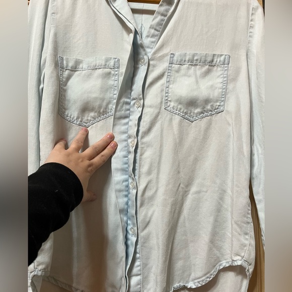 ⚫️ Velvet Heart Chambray Button Down Tuxedo Style - Picture 9 of 12